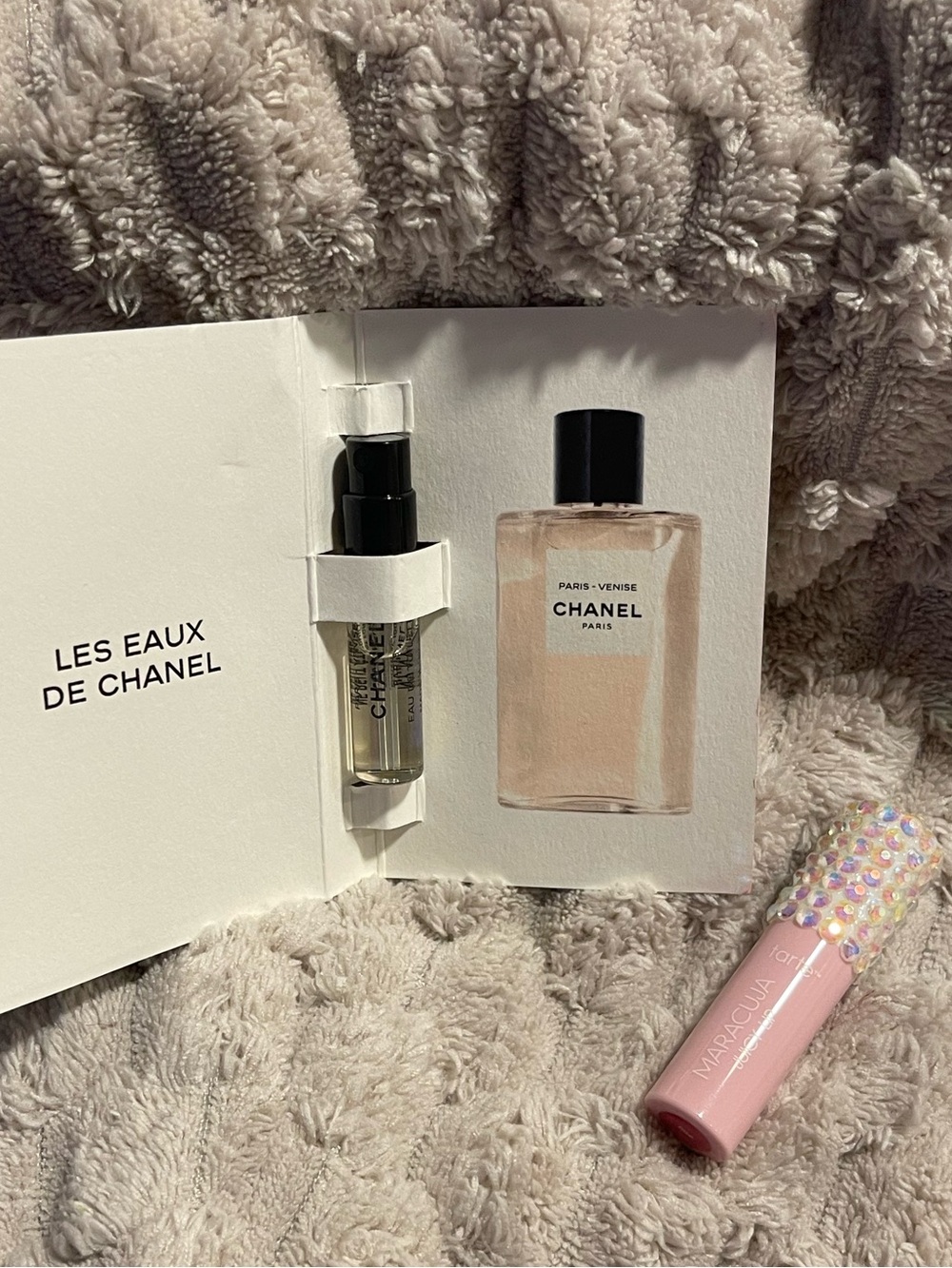 CHANEL Les Eaux De Chanel Sample & Bedazzled Mini Tarte Maracuja Juicy Lip